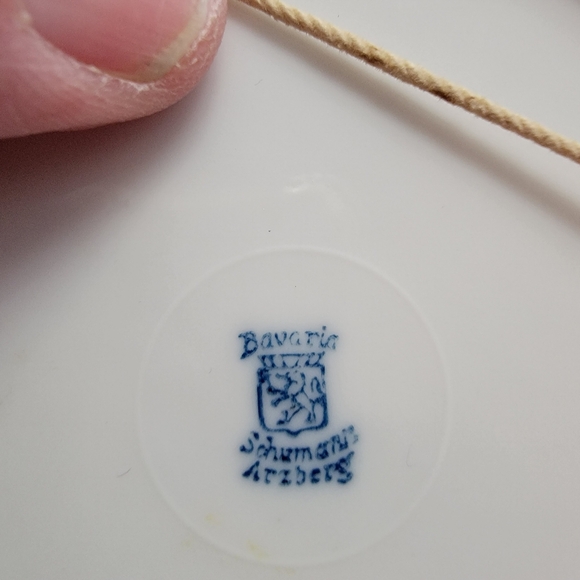 Bavaria Schumann Arzberg Germany Reticulated Plate Pheasants Pink Roses 5 1/2" - Picture 12 of 14